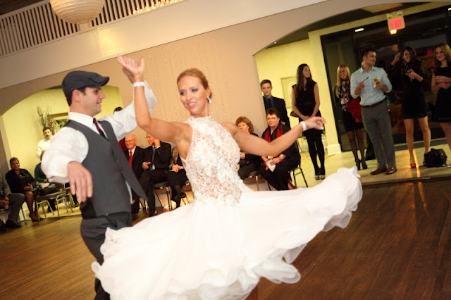 photo of bride and grooms first dance at Twelve West Main in Thomasville NC