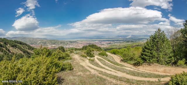 Bitola city Panorama - view from Neolica Hiking Trail near village Lavci