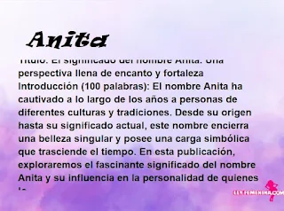 significado del nombre Anita