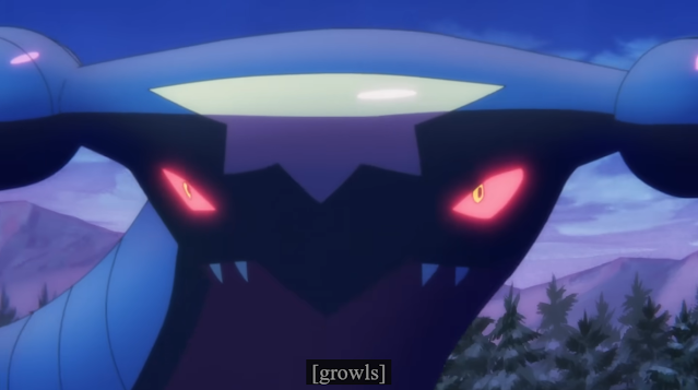 Pokémon Hisuian Snow Alpha Garchomp red eyes growls