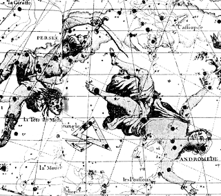 Образ на съзвездията Персей (Perseus) и Андромеда (Andromeda)