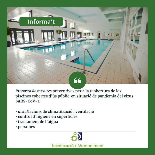 Campanya Piscines Cobertes: Informa't dels nous protocols vers la nova pàndemia en normativa de piscines. Estar ben assessorat, mai havia sigut tant fàcil.  Campaña de Piscinas Cubiertas: Infórmate de los nuevos protocolos en relación a la nueva pandemia, en normativa de piscinas. Estar bien asesorado, nunca había sido tan fácil.  #tecnificacioimanteniment#piscinescobertes#piscinesúspúblic#assessorament#covid19#solucions#piscinascubiertas#piscinasusopublico#asesoramiento#covid19#soluciones