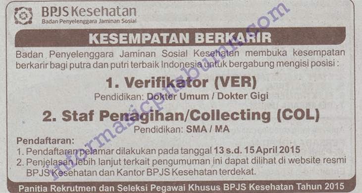 BPJS Kesehatan - Recruitment Collection, Verifier Staff 
