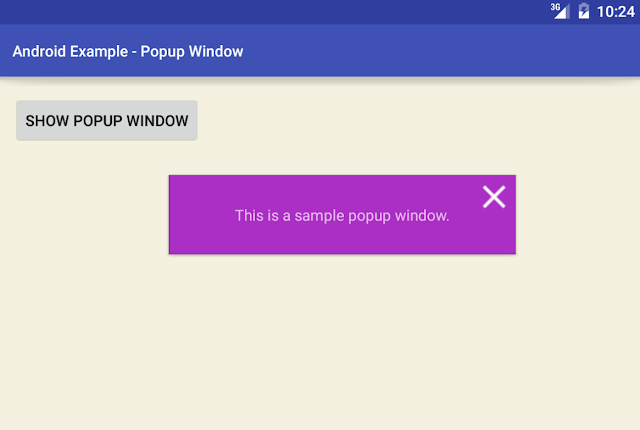 Android Popup Window Example Using Android Studio