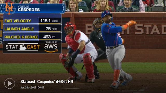 A MIL PIES LA METIÓ Yoenis Céspedes en la noche del martes