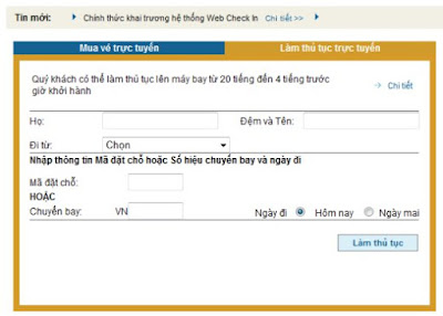 Vietnam Airlines chính thức khai trương hệ thống Web Check In