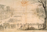 Parterre at Nancy by Jacques Callot - Landscape Drawings from Hermitage Museum