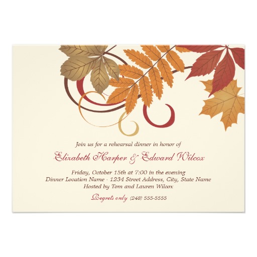 Autumn Rehearsal Dinner Invitations