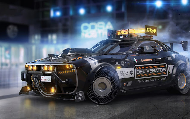 Cyberpunk Pizza Delivery Car