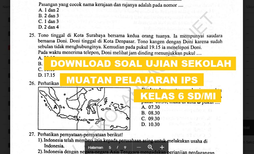 Soal Online Sd Kelas 6 Bahasa Indonesia Revisi Id