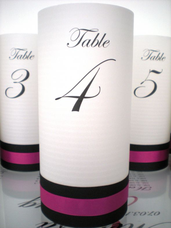 GLASS VASE WEDDING CENTERPIECES WITH TABLE NUMBERS