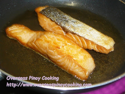 Fried Salmon Pinoy Bistek Style - Cooking Procedure