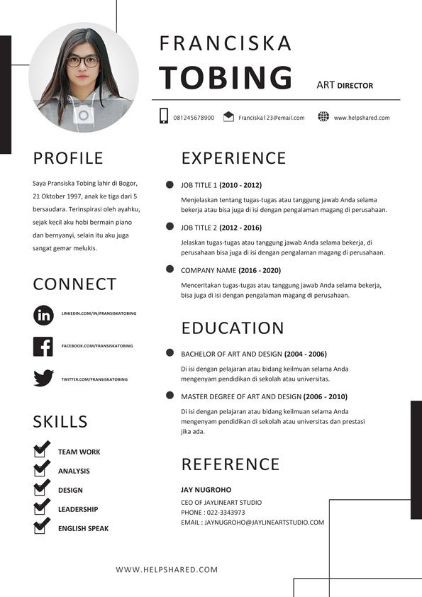 curriculum vitae template with photo