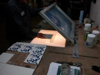 Stenciling the tiles