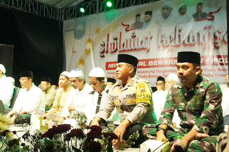  Dandim 0726/Sukoharjo Hadiri Sholawat Kebangsaan Manunggal Bersama TNI-Polri