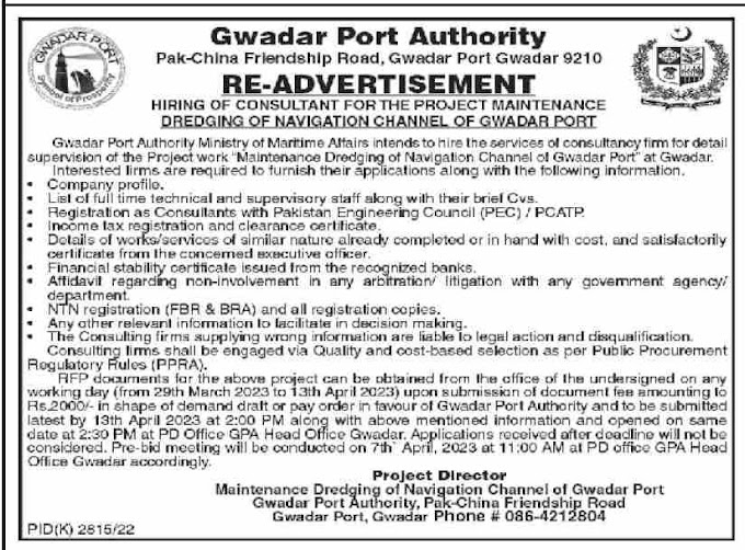 Jobs 2023 in Gwadar Port Authority GPA 