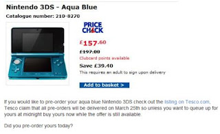 Tesco advert, 3DS price