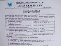 Seleksi Non PNS Dinkes Solok Arosuka Juni 2017