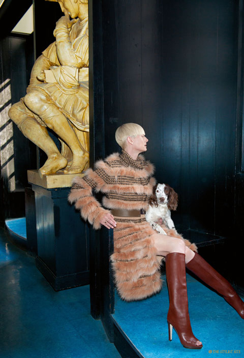 Tilda Swinton for Pringle of Scotland Fall 2011