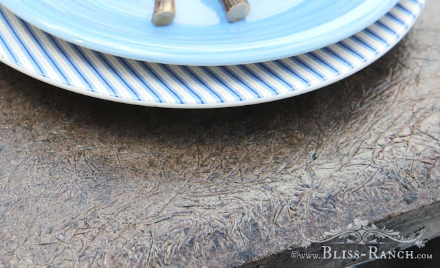 Cement Planked Top Farmhouse Patio Table, Bliss-Ranch.com