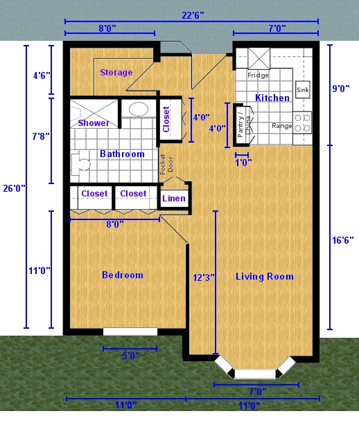 Apartment Floor Plans 1 Bedroom