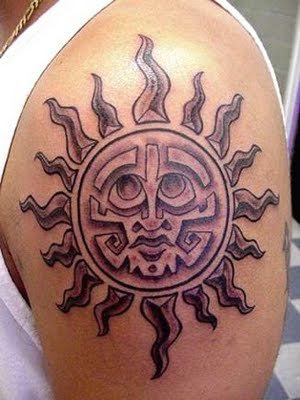 Sun Tribal Tattoos for men