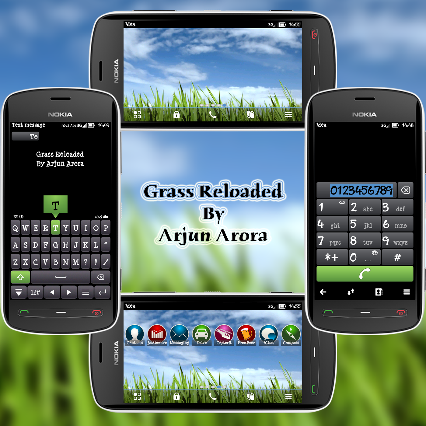 Symbian Belle Theme # 1545 - Grass Reloaded Pro By Arjun Arora