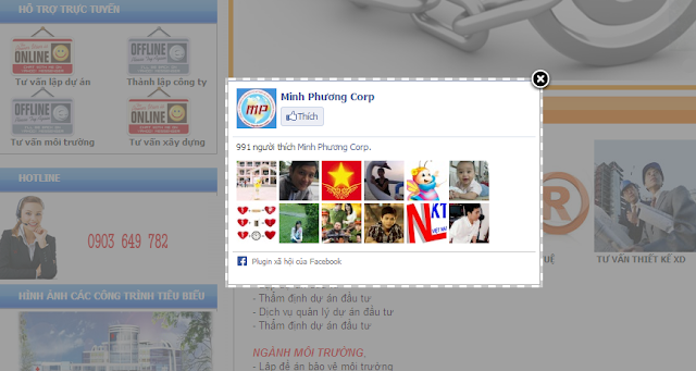 Cách tạo Popup hiển thị Like box Fanpage Facebook cho Website - Blogspot