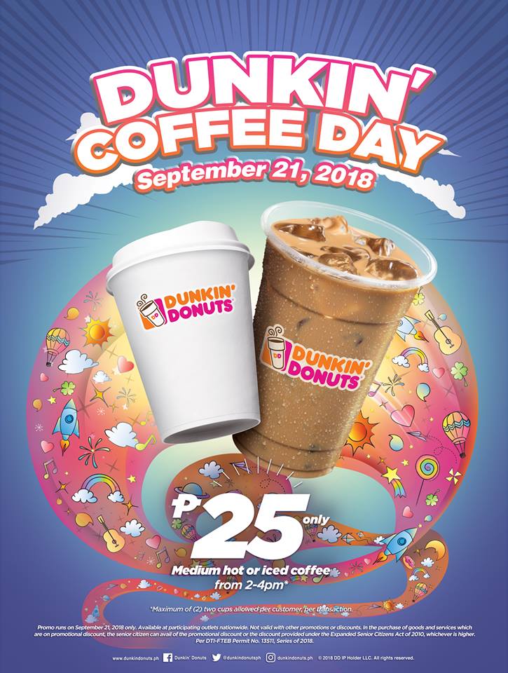 Manila Shopper Dunkin' Coffee Day Sept 21 2018