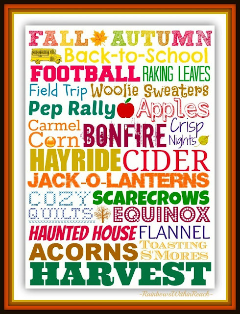 FREEBIE Fall/Autumn Subway Art Bucket List Printable at RainbowsWithinReach