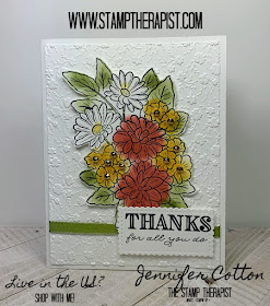 Jennifer shows how to make this Stampin' Up! Ornate Garden Suite card using Sponge Daubers in the video.  Click the photo to go to the blog and see the video. #stampinup #StampTherapist