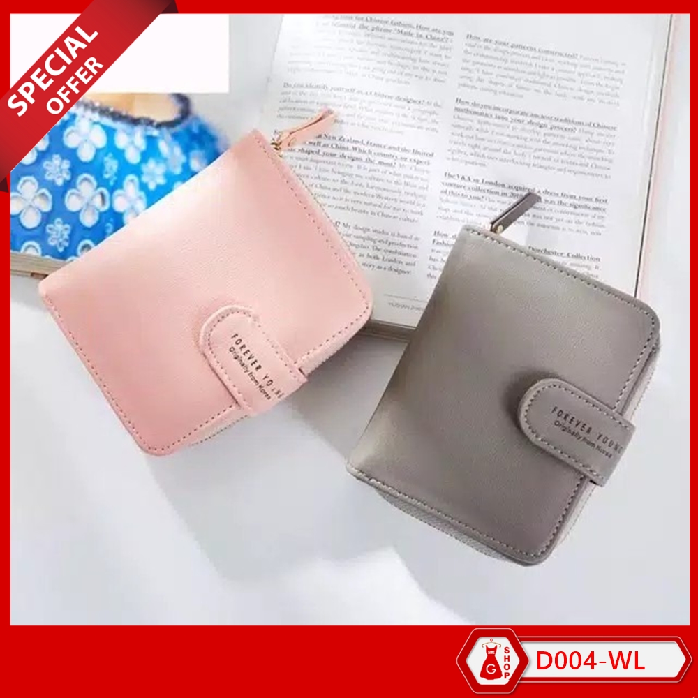 D004 WL | Dompet Wanita Mini Kartu dengan Warna Pink Bahan Kulit PU BMGshop