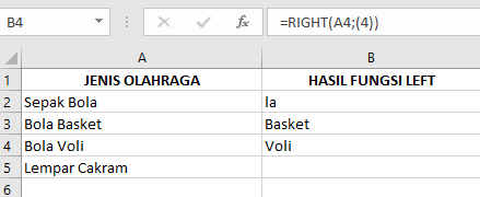 Langkah-Langkah Menggunakan Rumus Fungsi RIGHT pada Microsoft Excel