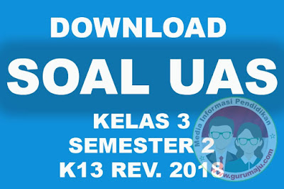 yang akan Admin bagikan ini sebagai bahan pembelajaran untuk Adik Download Soal UAS / PAS Kelas 3 Semester 2 K13 Revisi 2018