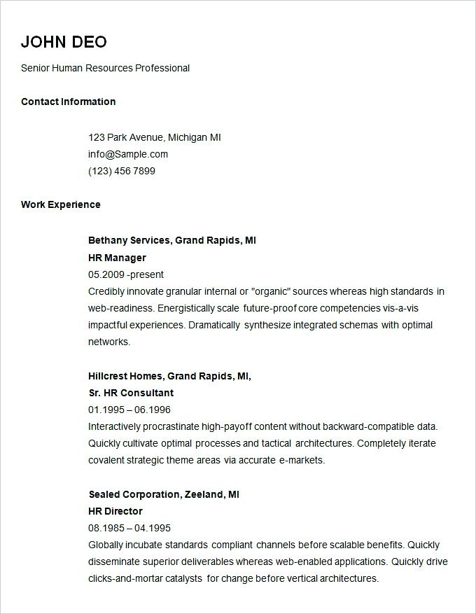 free traditional resume templates free traditional resume template for ms word best resume format 2019 free