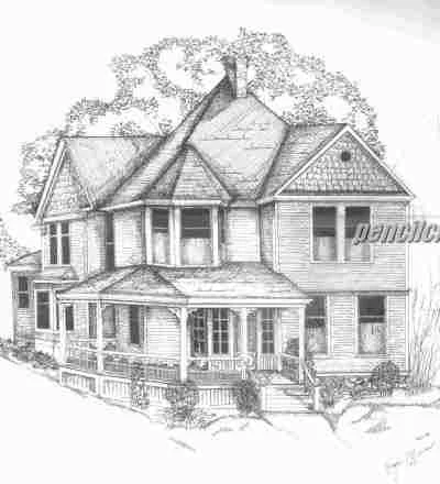 Pencil Drawings Of A House