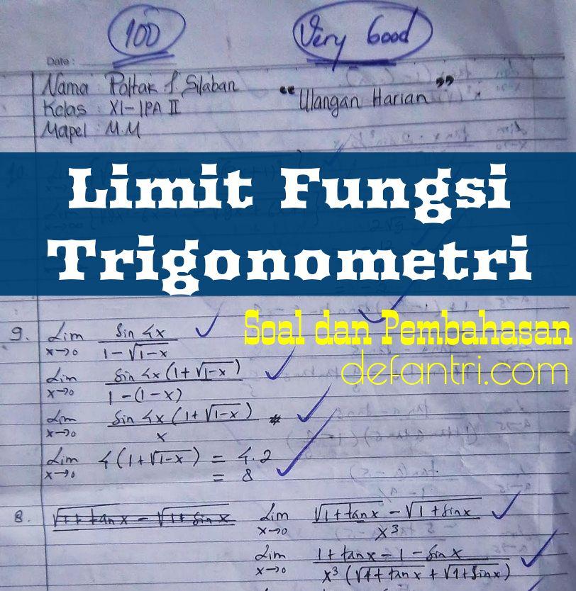 Matematika Dasar Limit Fungsi Trigonometri  Bank Soal dan Pembahasan Matematika Dasar Limit Fungsi Trigonometri