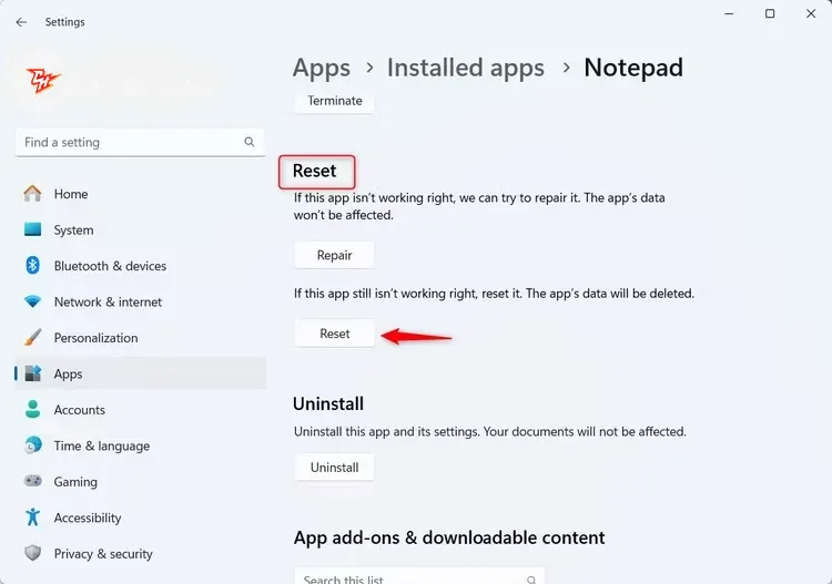حل مشكلة عدم عمل المفكرة النوت باد notepad في ويندوز 10و11