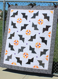 BAT QUILT-HALLOWEEN QUILT-FALL QUILT-BATS-EASY QUILT PATTERN