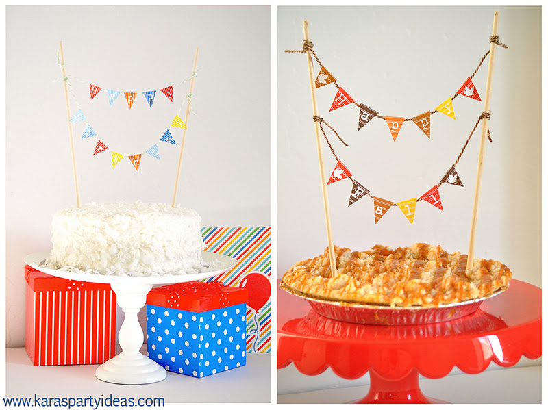 FREE Mini Cake Pennant Bunting for Thanksgiving Fall Birthday's