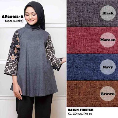 Jual Blouse Katun Kombinasi, Busana Muslim Terbaru