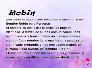 significado del nombre Robin