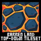 top down volcano game tileset