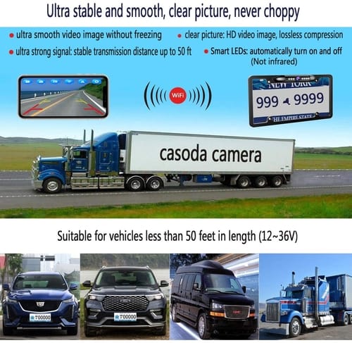 Casoda WiFi Wireless License Plate Backup Camera