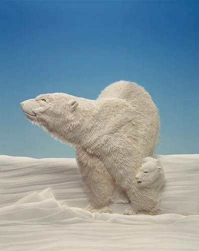 Paper Sculpture Polar Bears