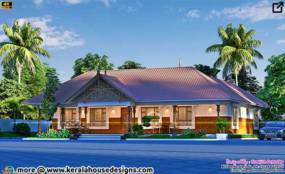 Sloping roof style awesome Kerala home design