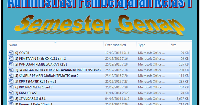 ADMINISTRASI PEMBELAJARAN [KELAS 1 SEMESTER 2 LENGKAP 