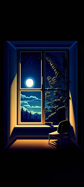 Beautiful View Of Night From The Window iPhone Wallpaper