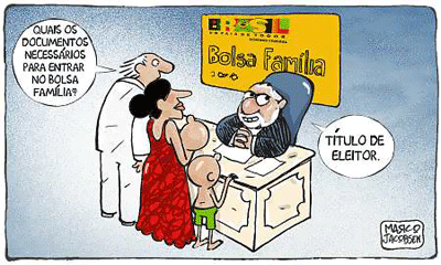 Resultado de imagem para charge lula bolsa familia