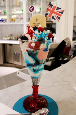 red white blue ice cream sundae